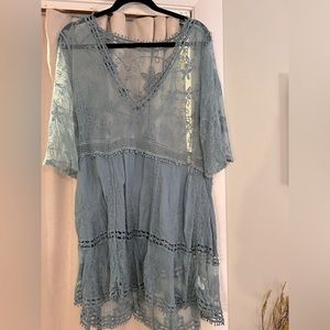 Blue lace cover up